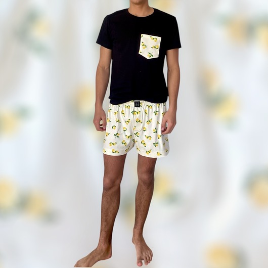 moda - inne Piżama Unisex bawełniana w cytrynki