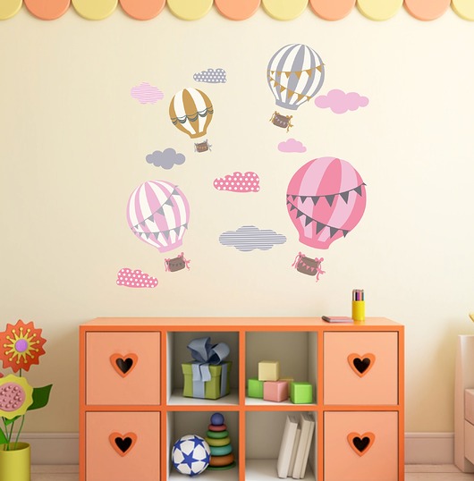 Naklejka ścienna dla dzieci balon balony chmury  madras24