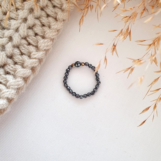 pierścionki elastyczne Pierścionek z hematytu