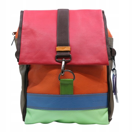 plecaki Plecak skórzany pojemny stylowy miejski mieści A4 kolorowy wygodny OLIVKA