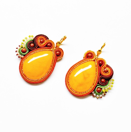 kolczyki soutache Sutaszowe kolczyki YELLOW_ EXPRESS