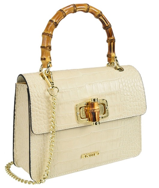 torebki do ręki Torebka skórzana -  Kuferek z bambusem (6017)