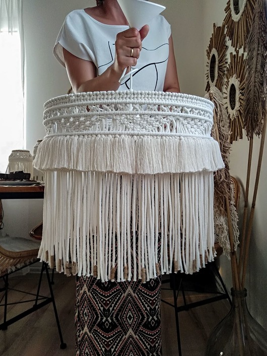 Lampa  wisząca makrama Zaplątana W Sznurki