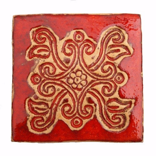 czerwony ornament dekor Dekornia