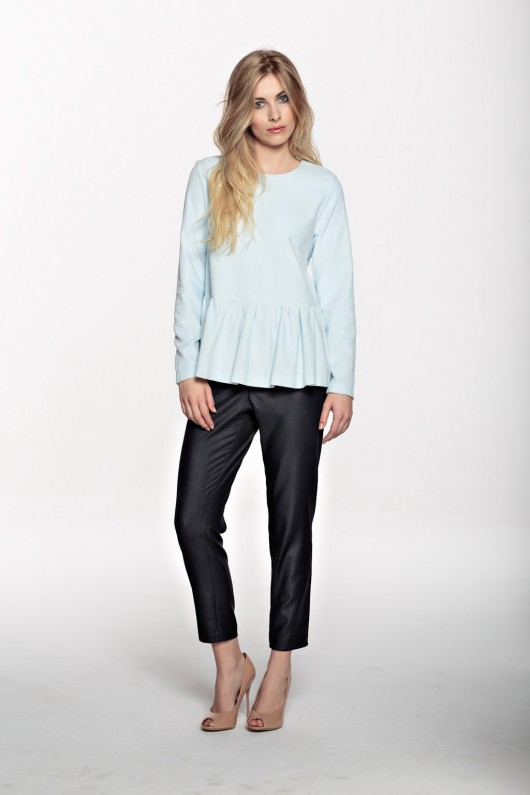 Velvet Peplum Sweatshirt Ecru hevapoland