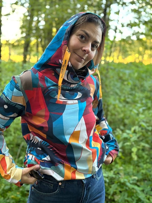 bluza z kapturem damska Bluza kangurka "Eyes" unisex