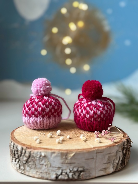 dekoracje świąteczne Ozdoby choinkowe, dekoracje świąteczne, mini-czapeczki, zestaw 2 szt.