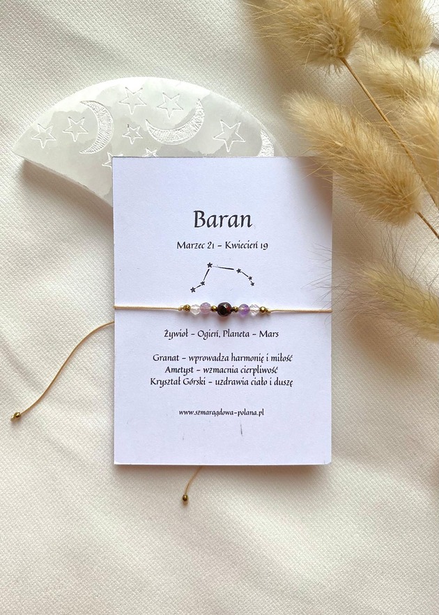 bransoletki z kamieni naturalnych Bransoletka zodiakalna Baran
