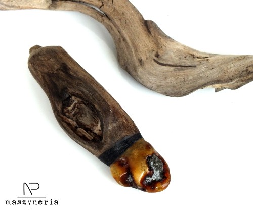 Wood&Amber - Broszka Maszyneria