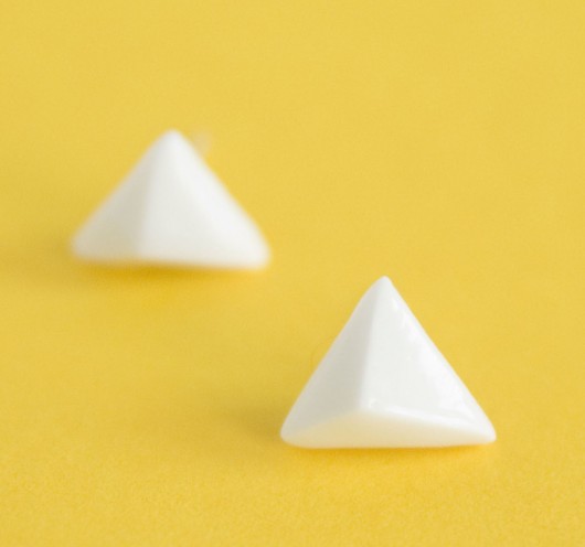 Geometryczne porcelanowe kolczyki  imkadesign