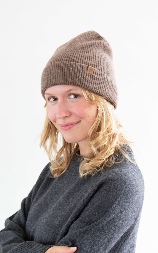 czapki damskie GAZELA RWS - Lekka Czapka Mokka 100% Wełna Merino RWS