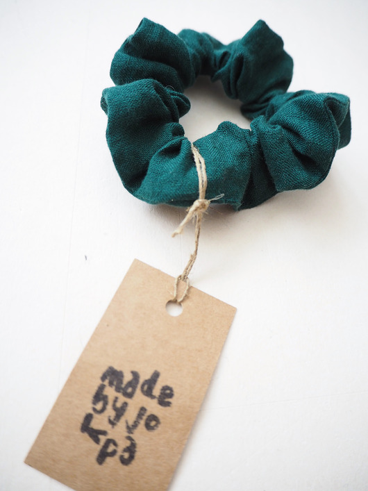 gumki do włosów 100% len, scrunchie