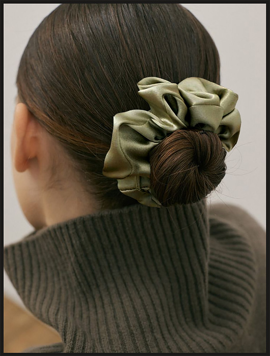 gumki do włosów Pistacjowe love - zestaw jedwabnych scrunchie