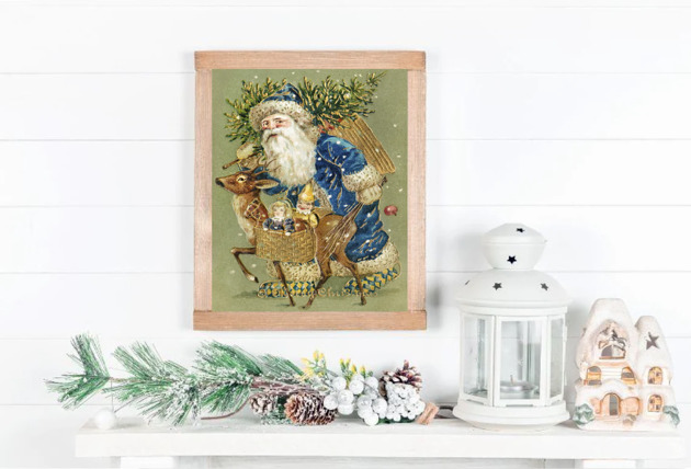 grafiki i ilustracje PLAKAT zimowy świąteczny vintage grafika