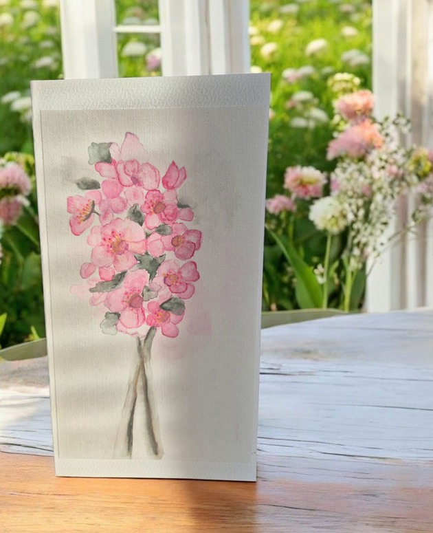 grafiki i ilustracje Ręcznie malowana kartka akwarelami na Dzień Mamy