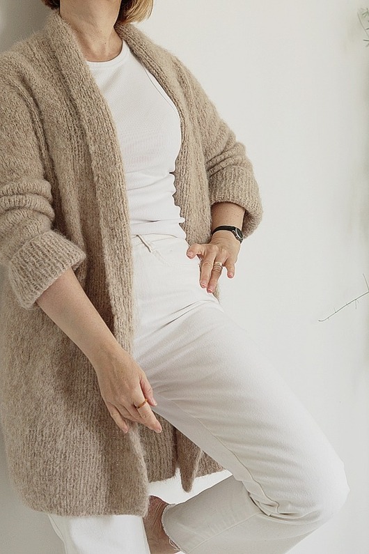 kardigany damskie Kardigan Haske beżowy