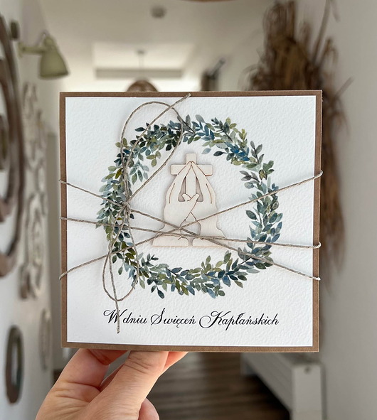 kartki scrapbooking Kartka z okazji święceń kapłańskich dla księdza - prezent, życzenia