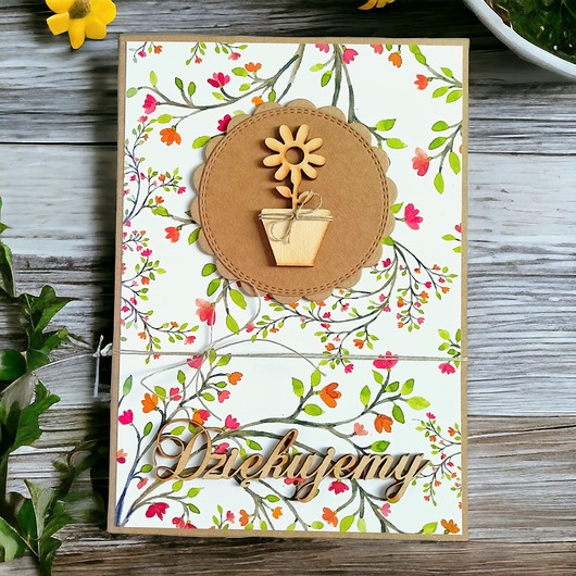 kartki scrapbooking Kartka A5 : DZIĘKUJEMY : podziękowanie