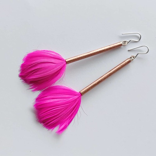 kolczyki z piórami PIÓRKO kolczyki