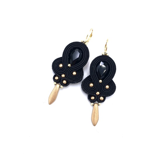 kolczyki soutache Kolczyki sutasz czarne delikatne romantyczne małe lekkie Olivia