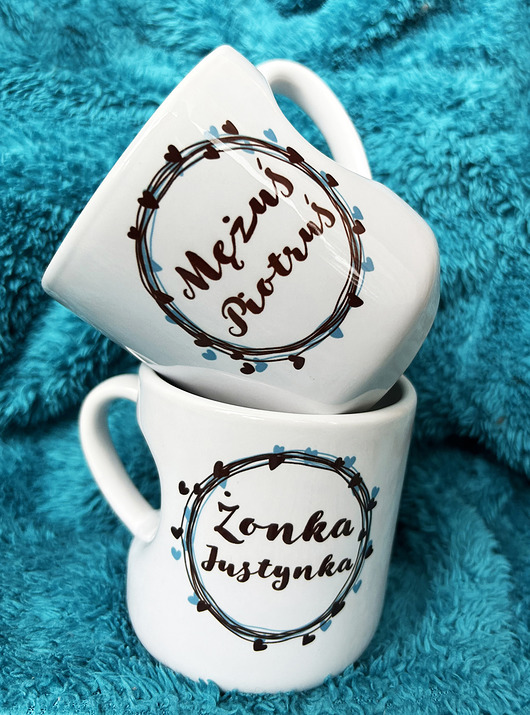 kubki Zestaw dla pary małżeństwa, wzory personalizowany
