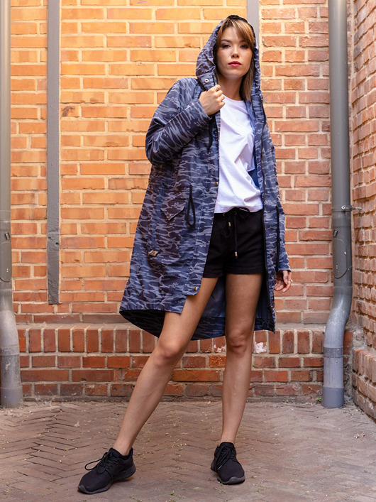 kurtki damskie Kurtka parka -MORO NIEBIESKI