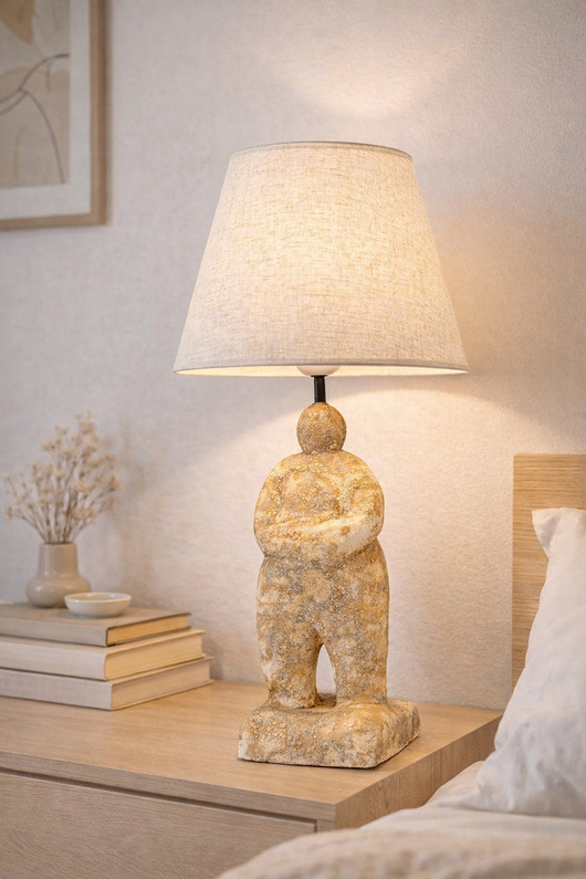 lampy stołowe Lampa stołowa SHE  Stonebody, lampa do sypialnu, różowa