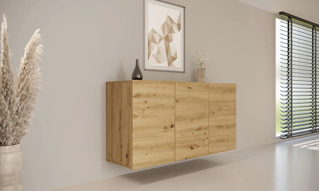 komody i szafki Wisząca komoda w stylu nowoczesnym NEVADA dąb artisan