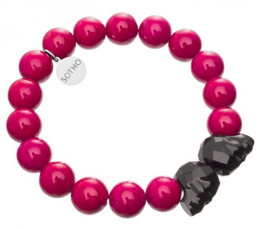 Różowa bransoletka czaszki Skull kryształ Swarovski SOTHO