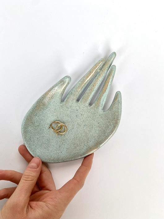 pojemniki na biżuterię Ceramiczna Podstawka  na Biżuterię Dłoń Wróżka