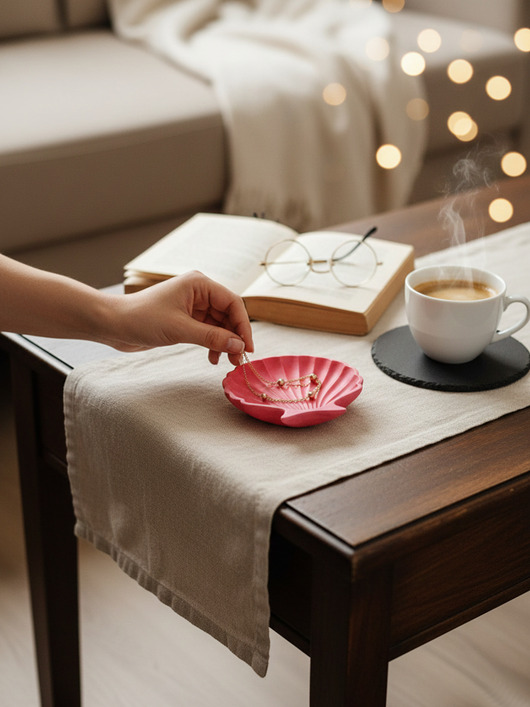 pojemniki na biżuterię Muszla podstawka na biżuterię z gipsu