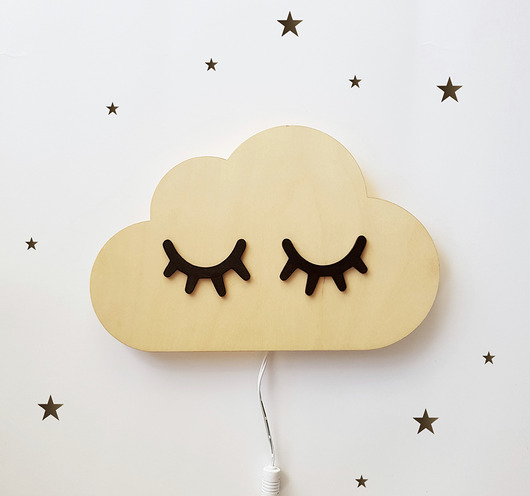 lampy do pokoju dziecka Lampka nocna 2x kinkiet: chmurka śpiąca + deer