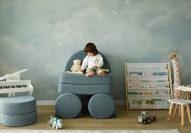 meble do pokoju dziecka Fotel Playlo Montesorri Niebieski