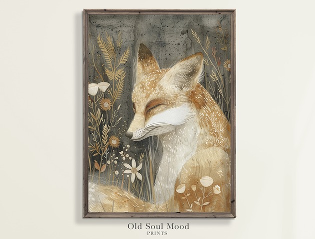 obrazy i plakaty do pokoju dziecięcego Plakat / Obraz na płótnie Lis