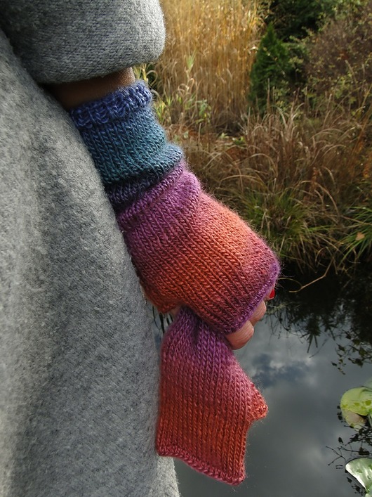 spokojna tęcza / mitenki agat handmade