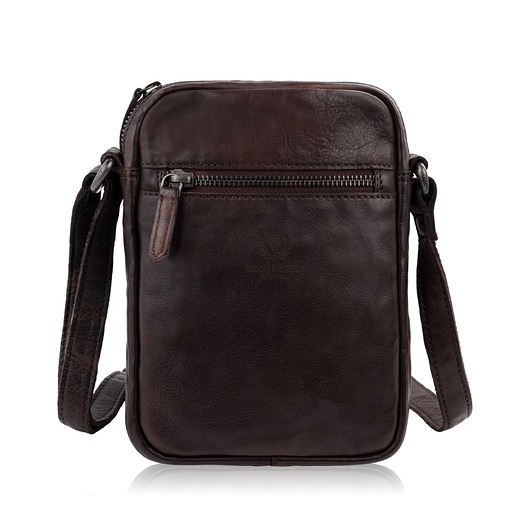 torby i nerki męskie Saszetka męska skórzana brązowa na ramię washed leather SL-03-CSBR