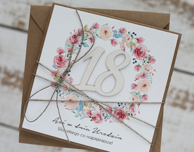 kartki scrapbooking Kartka na 18 urodziny