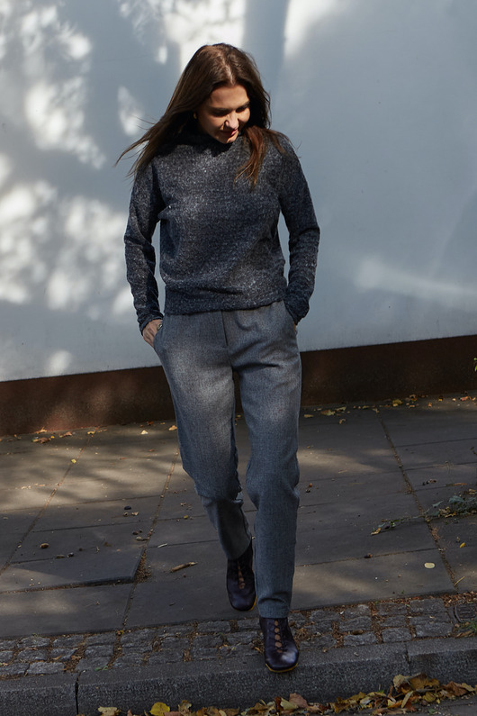 spodnie materiałowe damskie Spodnie wełniane Daniel