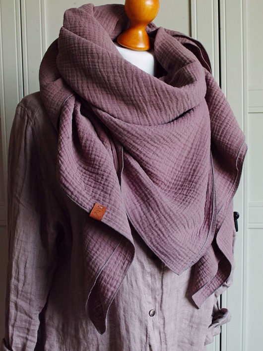 szale damskie Chusta muślinowa bawełniana obszerna