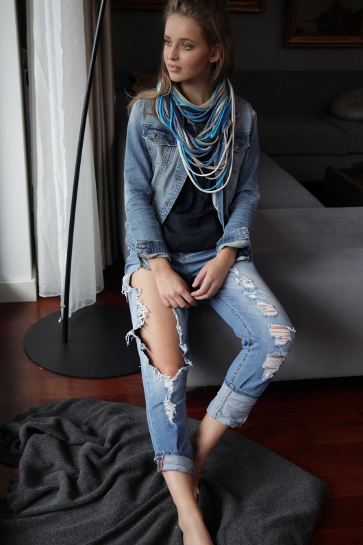 Zamotka Dzianinowy Naszyjnik Szal BLUE BELL CADOaccessories