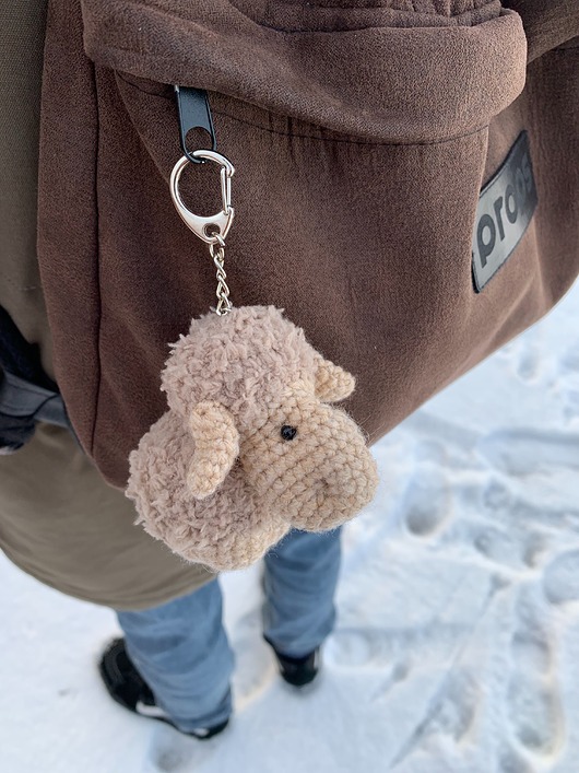 breloki Beżowa owieczka - brelok, zawieszka do torebki