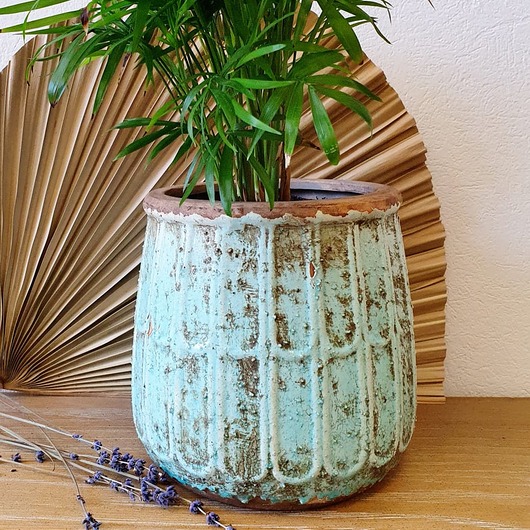 Doniczka osłonka niebieska turkusowa 18cm Home Design