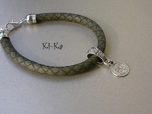 Snake green - bransoletka KiKa pracownia