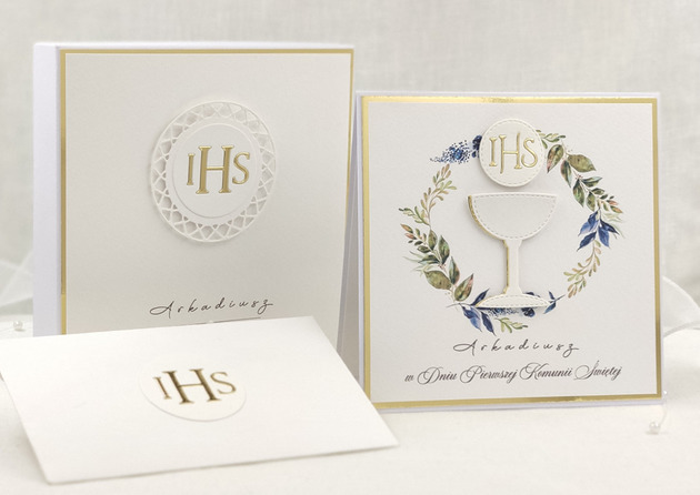 kartki na komunię Kartka na komunię z pudełkiem i kopertą, 39B