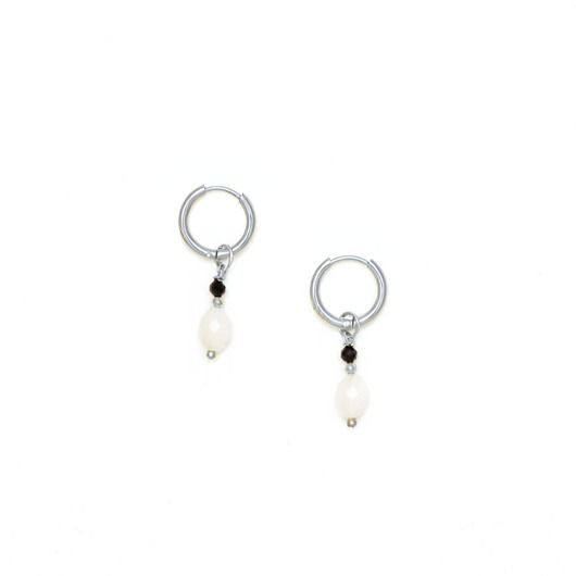 kolczyki - inne Kobiece kolczyki z kamieniem intuicji Srebrna stal szlachetna