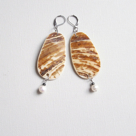 kolczyki z kamieniami S A L E : UNIKATOWE kolczyki : muszla : muszla05