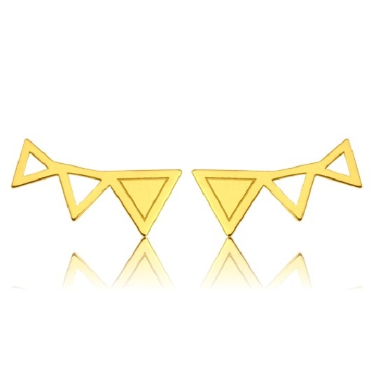 kolczyki pozłacane Kolczyki TRIANGLES- srebro złocone