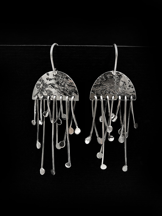 kolczyki wire wrapping MARE - srebrne kolczyki