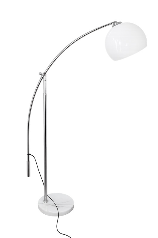 lampy podłogowe Lampa podłogowa vintage lata 90 chrom marmur regulowane ramię klosz 30 cm