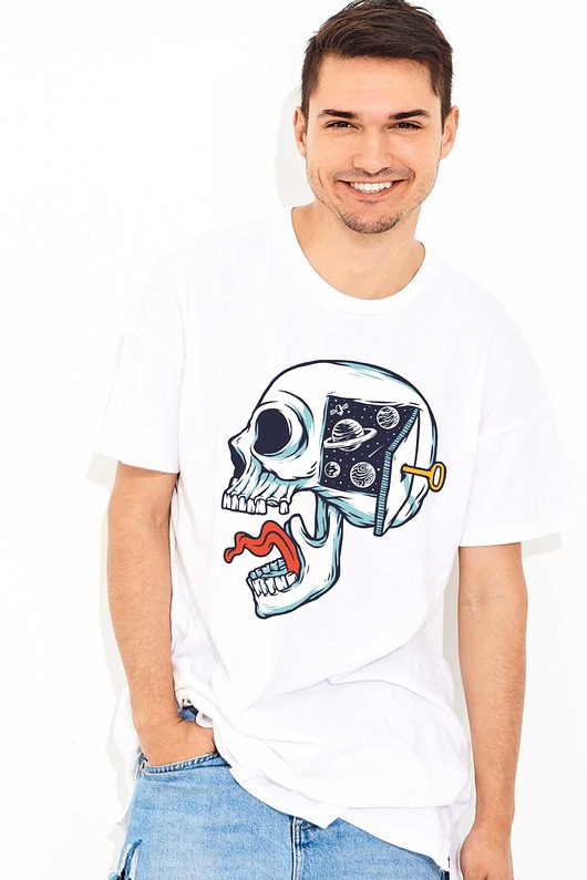 t-shirty męskie Koszulka z nadrukiem Wszechświat w głowie
